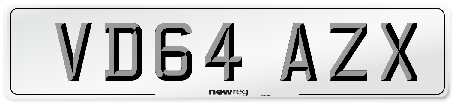 VD64 AZX Number Plate from New Reg